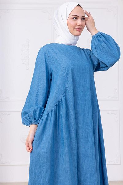 hafsamina Eva Denim Dress Hm2751 Light Blue