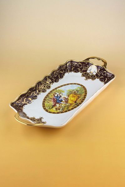 Bursa Porselen Dekor Special Heritage Gold Gilded Porcelain Tray