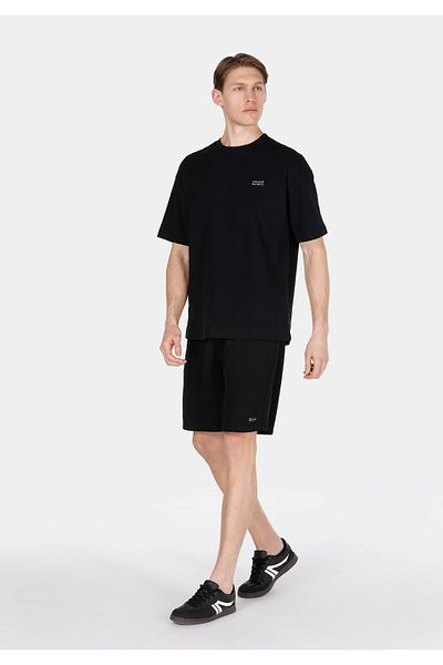 Colin's Regular Fit Mid Waist Plain Men's Black Shorts