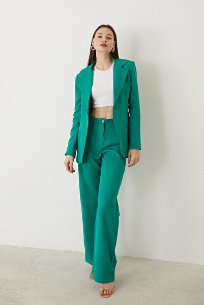 Foremia Retro Palazzo Set-Dark Green