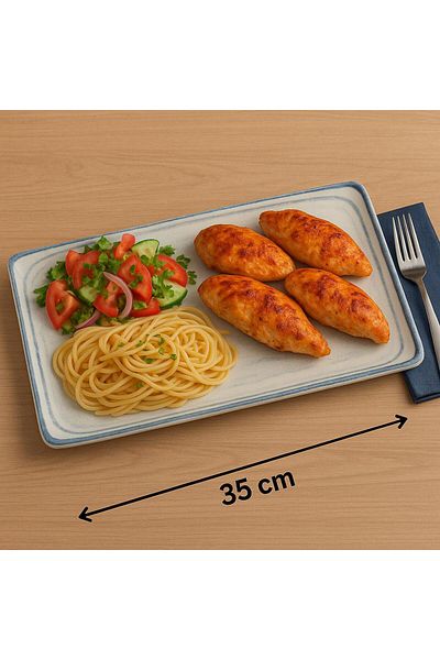 MAViHOME Tan Series 35 X 15 cm Chicken World Patterned Plates Single