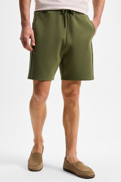 GRIMELANGE Tyrone Men's Elastic Waist Back Single Pocket Relaxed Fit Khaki Shorts