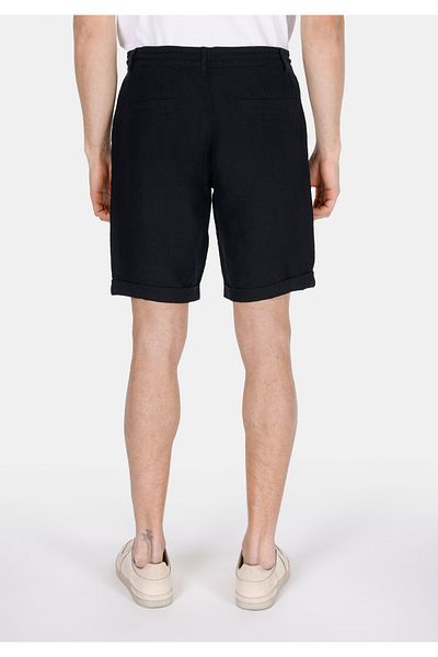 Colin's Regular Fit Mid Waist Straight Men's Linen Blended Black Shorts