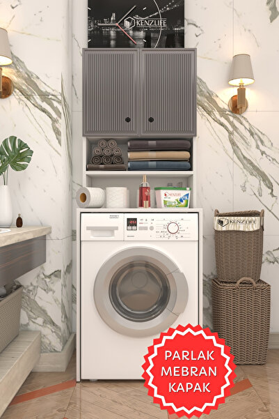 Kenzlife Membran Çamaşır Makinesi Dolabı Hayzum Syhbyz Çerçeve 180*66*55 Mebran Kapak Suntalam Gövde