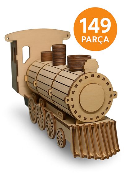 ALGWOOD 149 Pieces Wooden Steam Train Model |   DIY Train Model |   3D Hobby Model Set