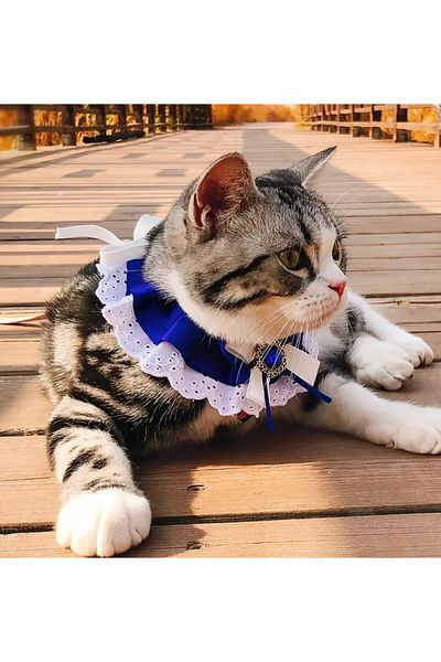 Animalovers Stylish Pet Necklace Adjustable Lace Neck Collar for Cats and Dogs