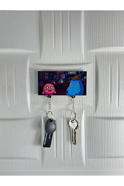 karbonsoft Pu Ve Sup'ın Sevimli Anı Temalı Ahşap Anahtarlık - Polman Ho