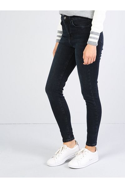 Colin's Pantaloni de damă Indigo Jean, cu talie înaltă, cu picioare înguste
