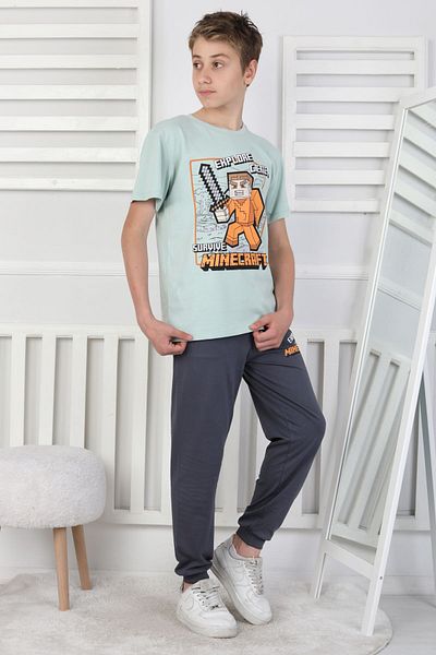 ZUZUNGA Explorează Creați set de pijamale cu mânecă scurtă pentru băieți cu model