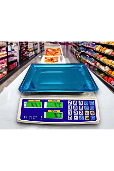 Genel Markalar viwex Elektronik Şarjlı Dijital Market Manav Kasap Terazisi 40 Kg Kapasite En Sağlamlı midi boy