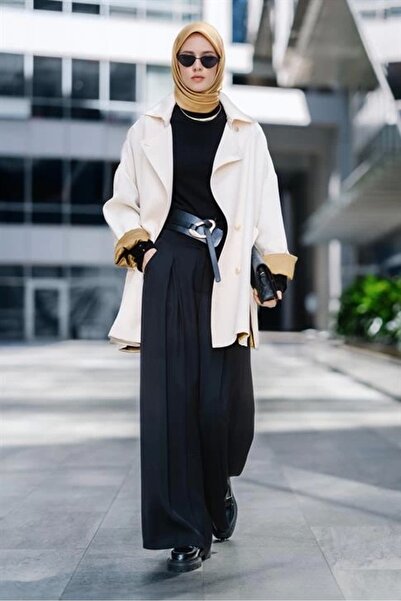 Armine El Dikişli Tesettür Giyim Kap 24K7514 Ekru