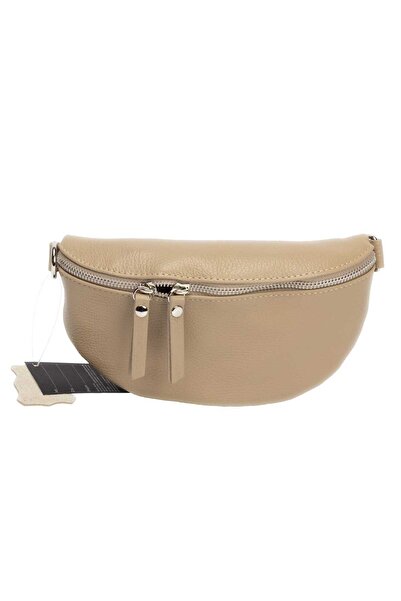 TORO NERO Geantă de damă din piele naturală taupe Waist Glam