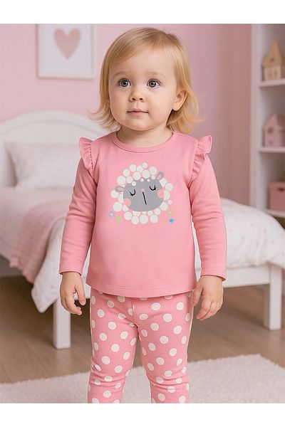 Denokids Kuzucuk Rosa Tunika-Strumpfhosen-Set für Mädchen