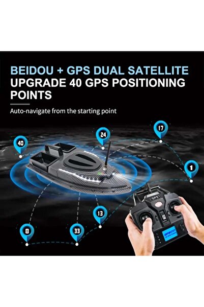 iUni Loď Plantat, Nadit a Momit U90, GPS, 2 nádrže, 1,5 kg, 500 m, 5200 mAh, 6 km/h, 2,4 GHz RC