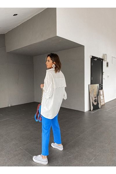 BEBE PLUS Cămașă oversize de damă cu detaliu scoici pe spate