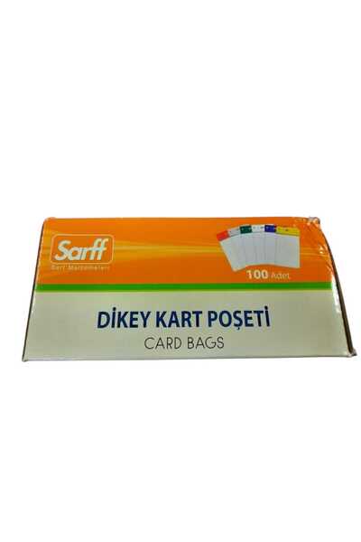 SARFF DİKEY ŞEFFAF KART POŞETİ 10x14.5 CM (5 ADET)+SARFF KART ASKI İPİ KIRMIZI METAL KLİPS (5 ADET)
