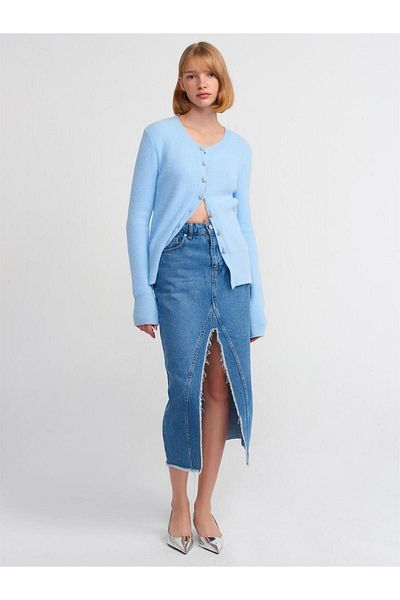 Dilvin 60198 Cardigan tricot cu nasturi perlat