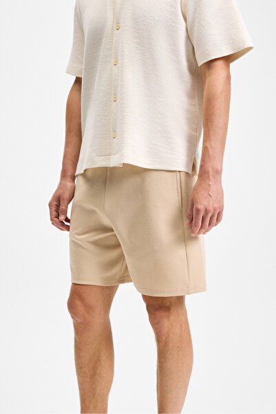 GRIMELANGE TYRONE Erkek Beli Lastikli Arka Tek Cepli Relaxed Fit Bej Şort