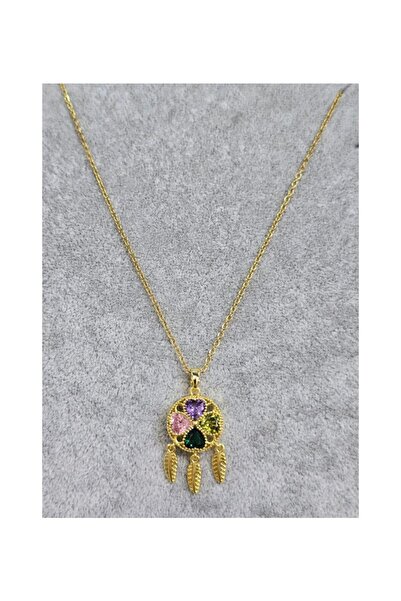 Vipfoni Colorful Stone Dream Catcher Steel Necklace