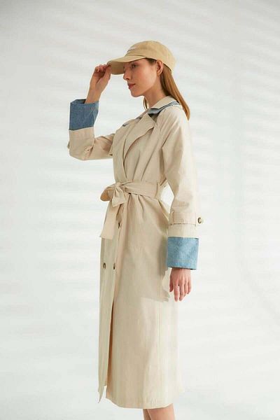 Robin Belted Trench Coat with Jean Detail