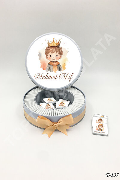 KAKAO AĞACI 100 Adet Taçlı Küçük Prens Erkek Bebek Çikolatası