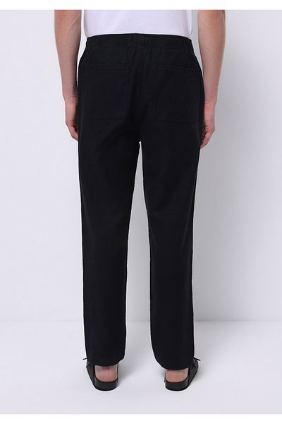 Colin's Regular Fit Mid Waist Long Leg Men's Black Trousers