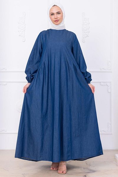 hafsamina Eva Denim Dress Hm2751 Dark Blue