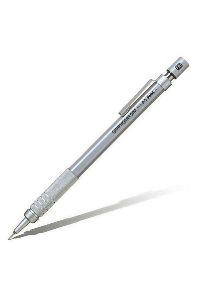 Pentel قلم جرافجير 500 متعدد الاستخدامات 0.5 ملم رمادي فضي PG515-A