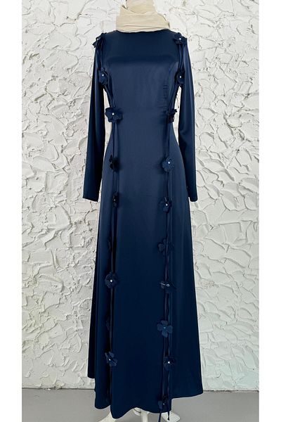 noyacollection Evening Dress with Flowers on Two Sides