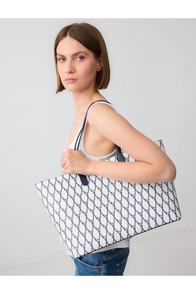 Jimmy Key White Key Patterned Shoulder Bag