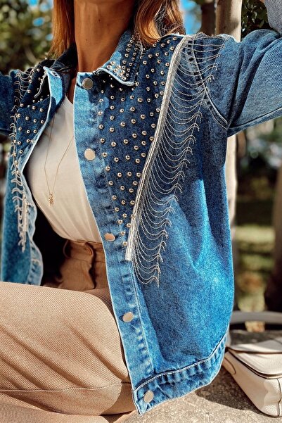 SAGİ JEANS Jachetă de damă cu lanț Trock Design Jean