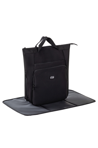 Little Story Mommy Diaper Bag w/ Changing Mat – Black