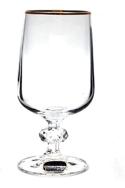 Bohemia Claudia Gold-Plated Champagne Flute – 180 ml Elegant Crystal Glass