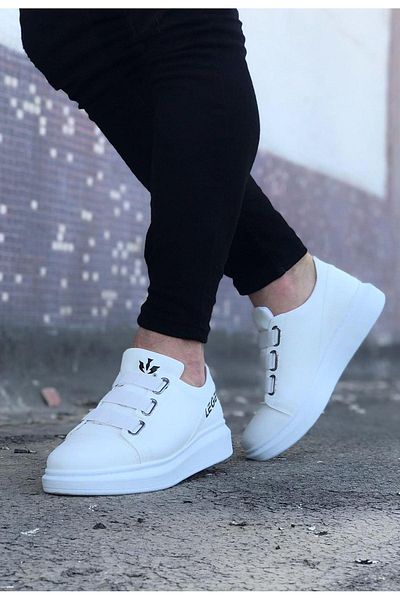 Byshoes Wagoon WG029 White Thick Sole Casual Men's Shoes