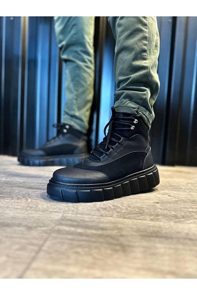 Byshoes Knack high sole boot 104 black (black sole)