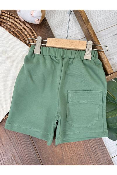 Baby Waka Hat, Shoulder Snap Fastener, Badi Pocket Detailed Shorts, Summer Baby Boy Suit