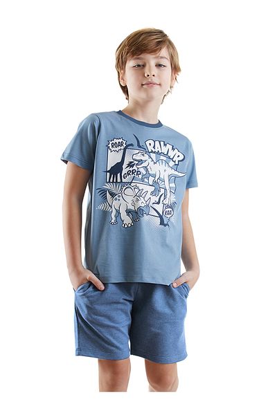 Denokids Set de pantaloni scurți tricou Dinolar pentru băiat