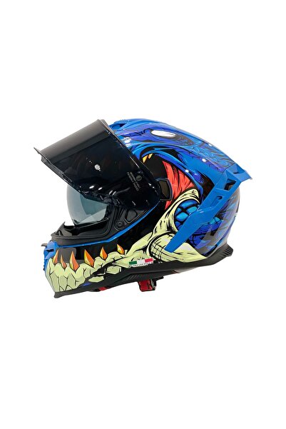 Sway SW 867 Storm Blue Güneş Vizörlü Full Face Motosiklet Kaskı