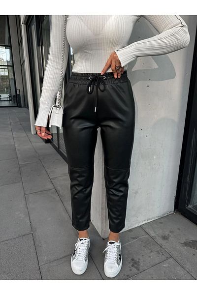 EGZOTİK ASORTİK EXOTIC Jogger Leather Trousers