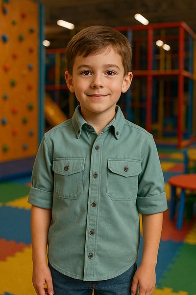 Yalçınoğlu Kids Κομψό πουκάμισο για αγόρι κατάλληλο για κάθε συνδυασμό Ανδρικό πουκάμισο με ένα κουμπί I Ανδρικό πουκάμισο για αγόρια