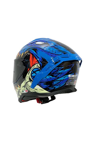 Sway SW 867 Storm Blue Güneş Vizörlü Full Face Motosiklet Kaskı