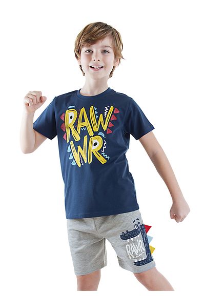 Denokids Rawr Boy's T-Shirt Shorts Set