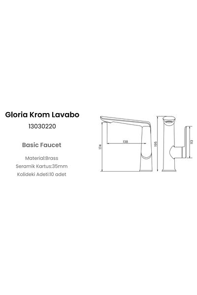 FLEKO Gloria Chrome Sink Faucet