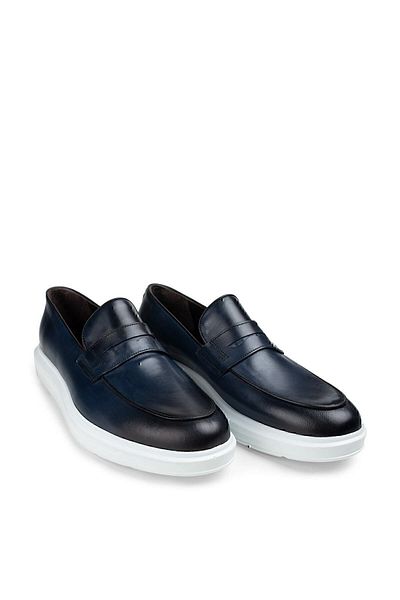 Deery Ανδρικά παπούτσια Loafer από γνήσιο δέρμα μπλε