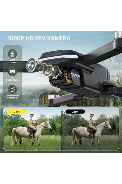 holy Holy Stone HS280D Drone with 1080P Camera, Foldable FPV RC Drone with 2 Batteries Long Flight Time, Motor