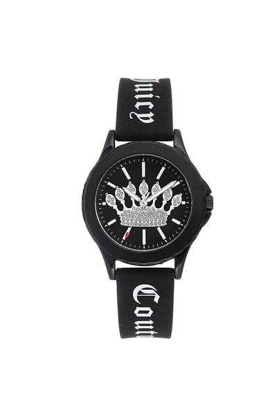 Juicy Couture Ceas de damă cu cadran negru din silicon - JC1325BKBK