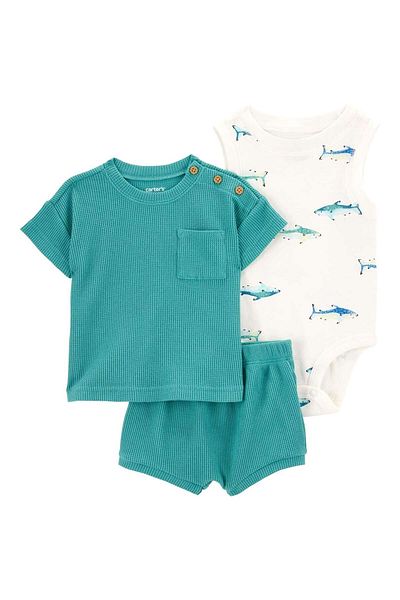 Carter's Baby Boy 2 Pcs T-Shirt Shorts Suit Turquoise 1S464110