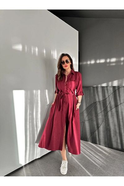QİMYA BUTİK EXOTIC ASORTIC Rochie cămașă Safari, cu manșete, cu nasturi întregi
