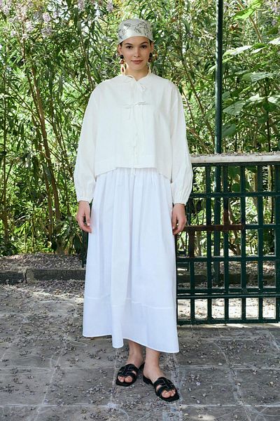 KADRİYE BAŞTÜRK Loop Tie Blouse Ecru