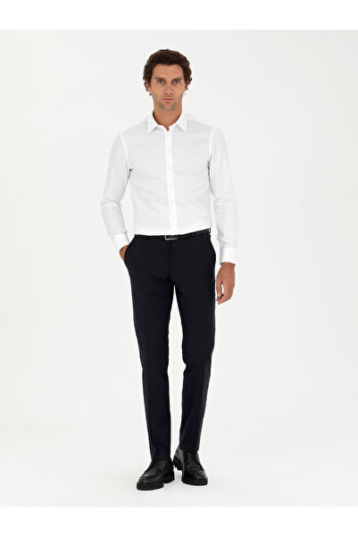 Cacharel Lacivert Slim Fit Yün Karışımlı Kumaş Pantolon 50277428-VR033